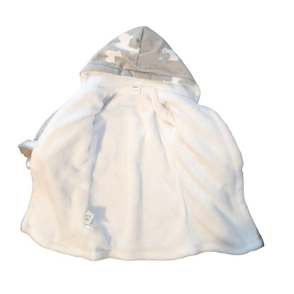 Blanekts & Beyond Llama Bathrobe Unisex Baby 12 M Grey Blue Stars Animals NEW - Picture 3 of 9